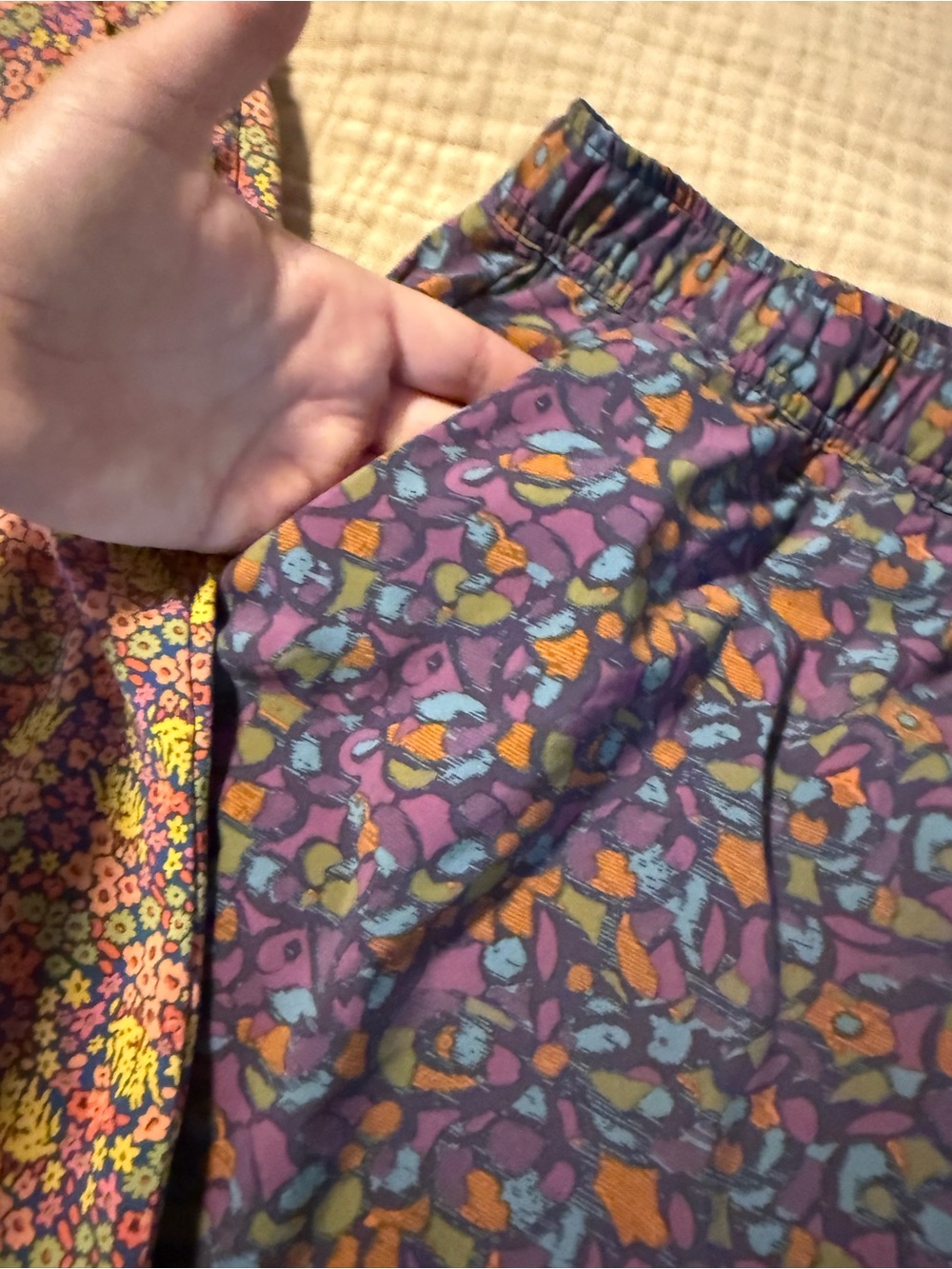 Toad&Co Floral Elastic Waist Skort Set in Yellow and Purple Accents - Picture 3 of 9